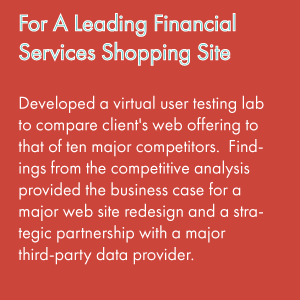 For A Leading Financial Services Comparison Shopping Site